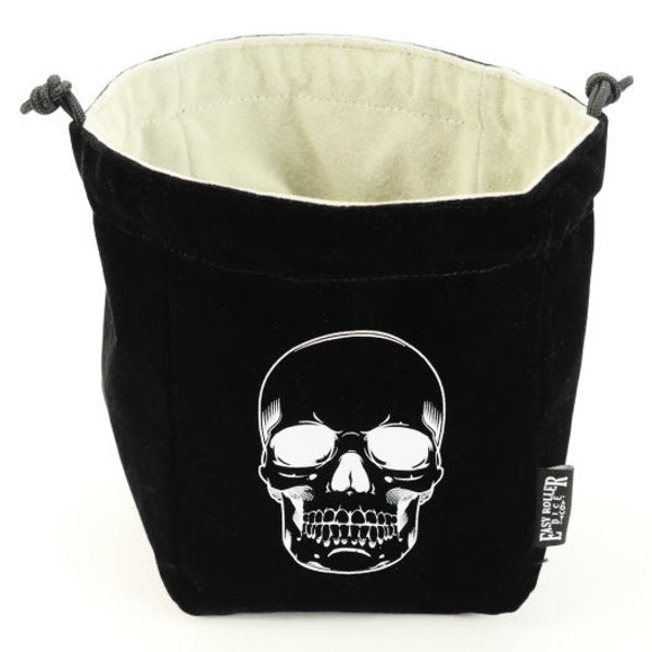 Reversible Skull Dice Bag - Black and White