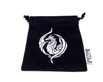 Small Cotton Twill Dice Bag - Dragon's Breath Design