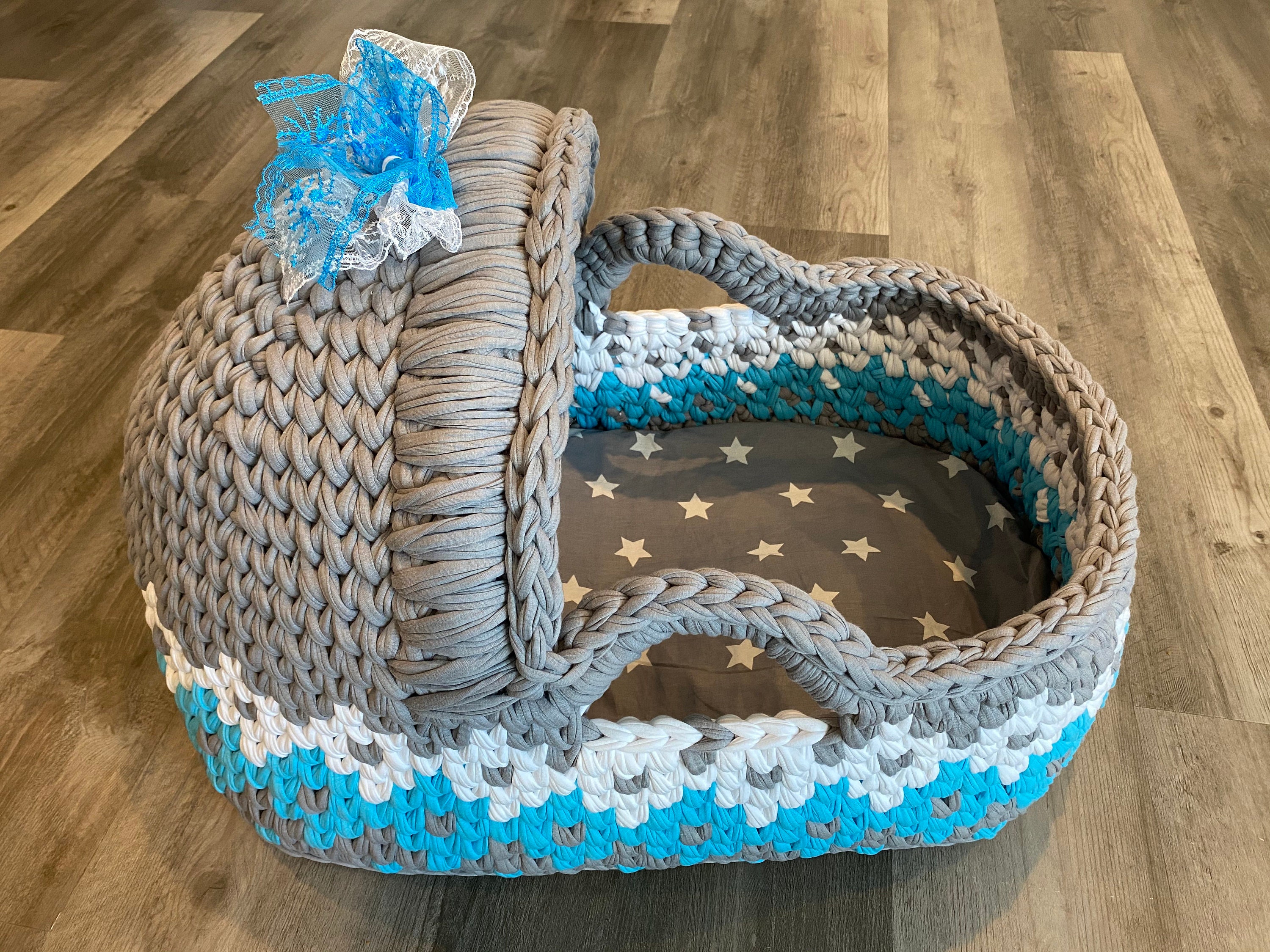 High Quality Hand Made Baby Moses Basket Crocheted Etsy