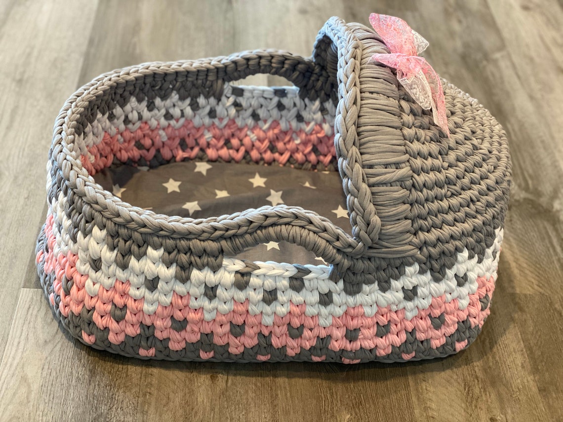 High Quality Hand Made Baby Moses Basket Crocheted Etsy