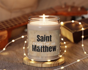 Saint Matthew Pray for Us Scented Soy Candle, 9oz | Catholic Home Decor | Confirmation Gift for Boys