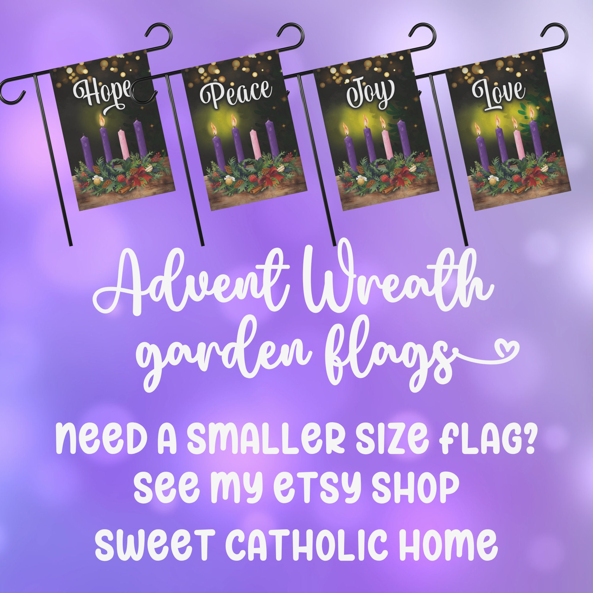 Advent Wreath With Advent Candles Christmas Banner House Flags