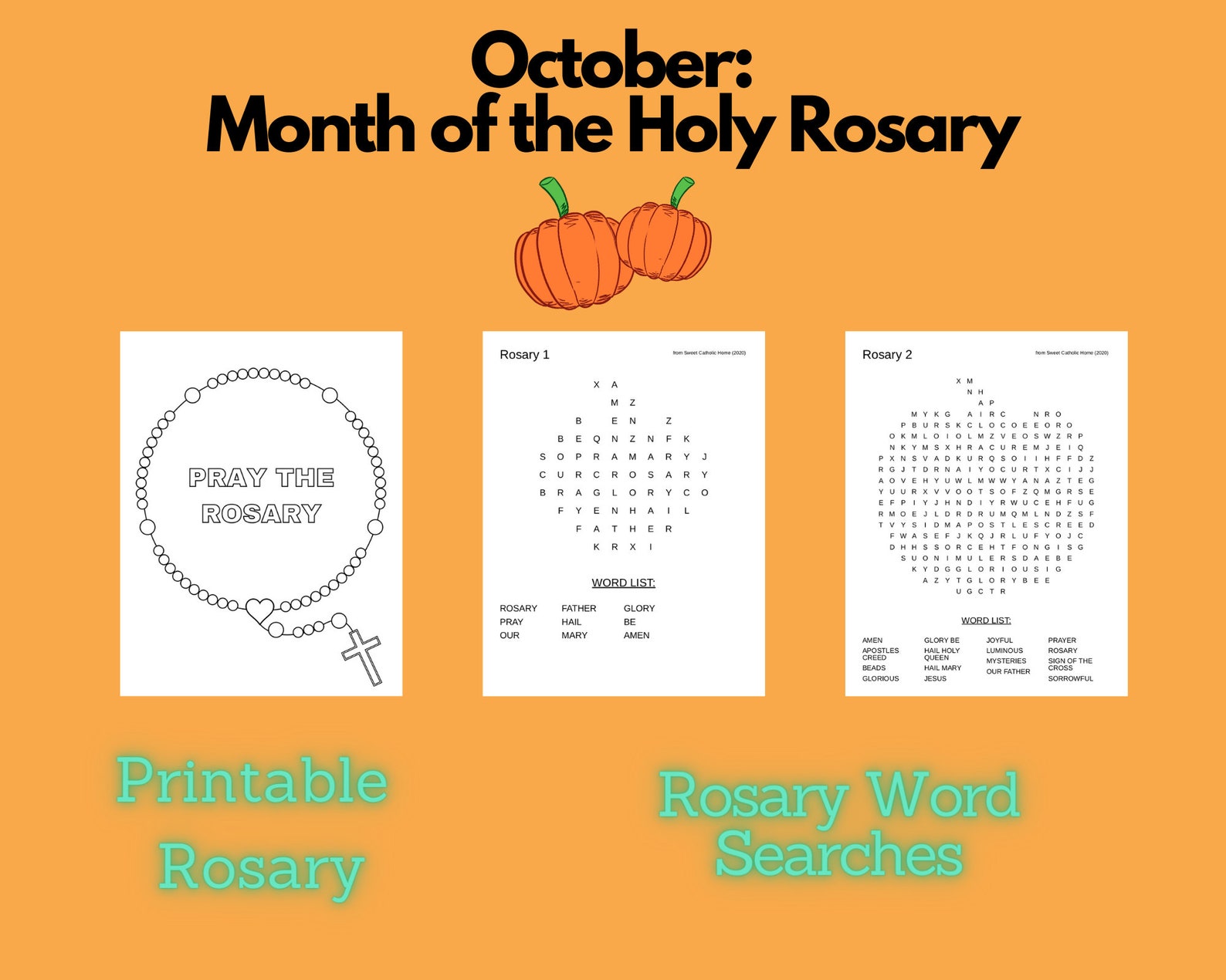 October Catholic Kids Printable Bundle Coloring Pages for Kids ...