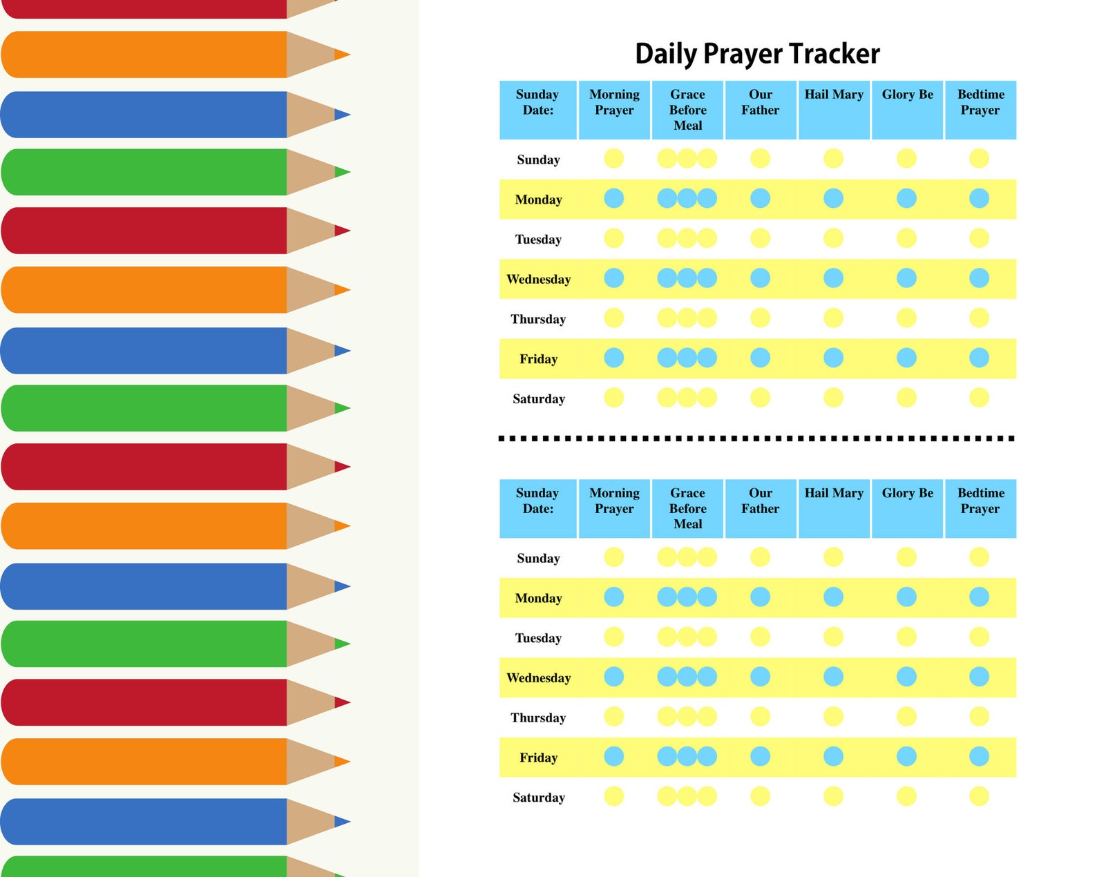 Catholic Kids Daily Prayer Tracker | 8.5” X 11” Printable - Etsy