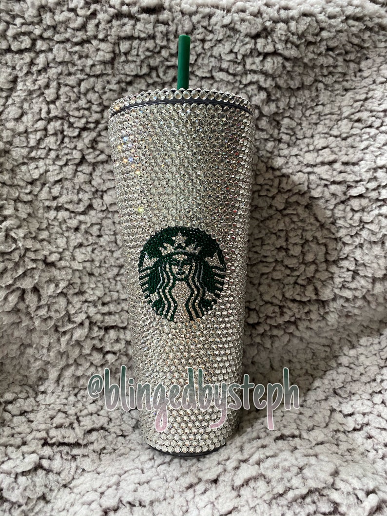 Starbucks Swarovski Blinged Tumbler Etsy