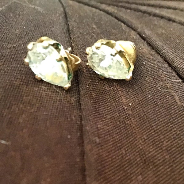 Vintage Two-Carat Pear Cut Prong Set Cubic Zirconia Earrings