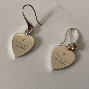 Gucci Sterling Heart shaped Dangle Earrings Etsy