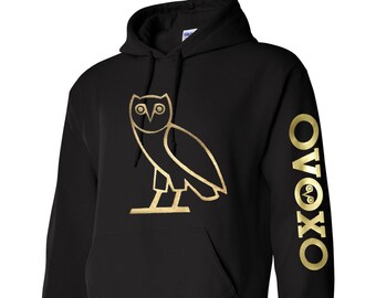 calligraphy og owl hoodie