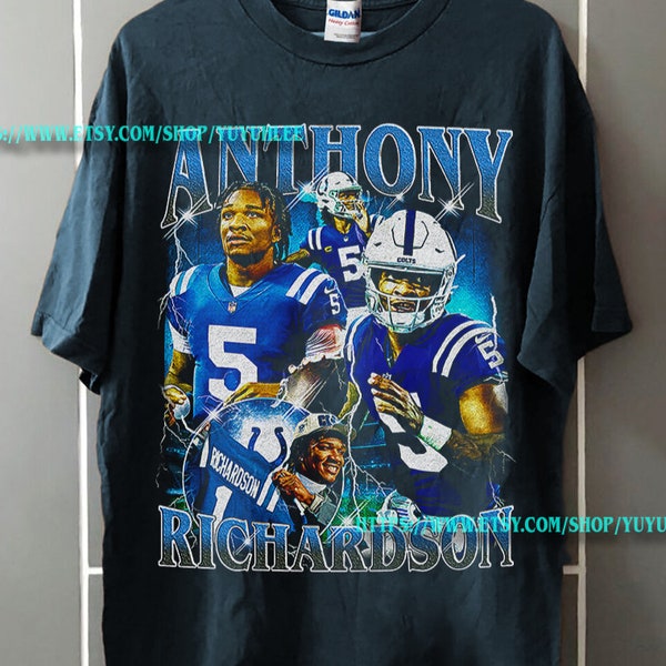 Chemise Anthony Richardson Colts, tee-shirt graphique vintage des années 90