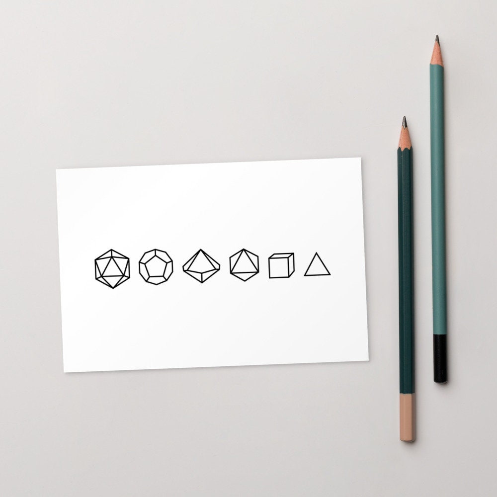 Dungeons & Dragons Dice Outline Minimalist Standard Postcard - Etsy