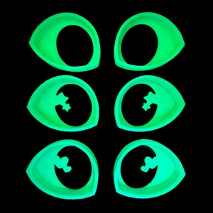 Blancs pour les yeux « Follow Me » phosphorescents, imprimés en 3D, pour combinaison/déguisement