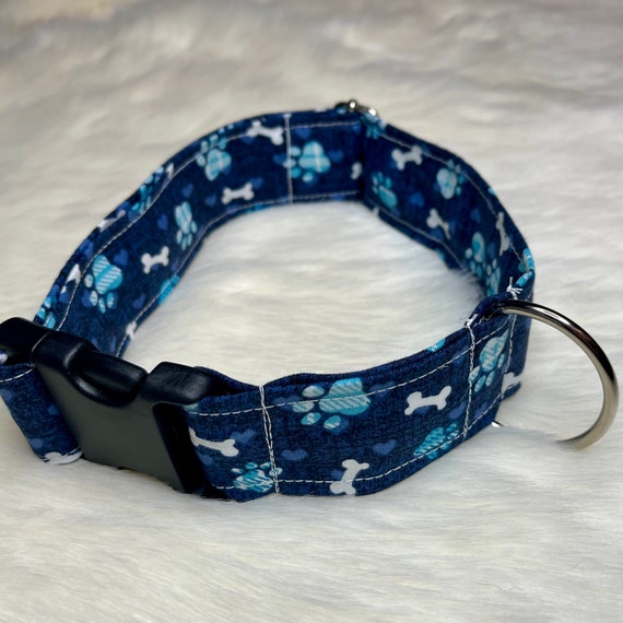 Fursuit Collar 1.5 Inch Navy With Paw Prints - Etsy