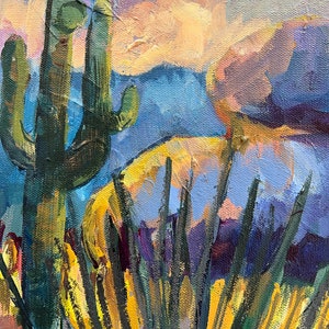 Arizona Desert paper giclee archival fine art print: / Saguaro / square / home decor / mixed media image 6