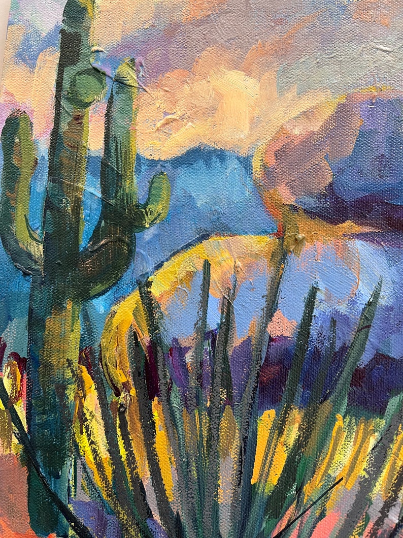 Arizona Desert papier giclée darchives fine art print: / Saguaro / carré / décoration intérieure / techniques mixtes image 6