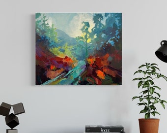 Enchantment - 3D canvas archival print. Colorado Art // Landscape painting // sunset // forest // home decor // gallery collection