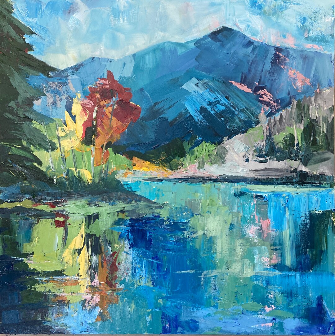 Mountain Lake Giclee Print: Abstract Colorado Landscape Wall Art - Etsy