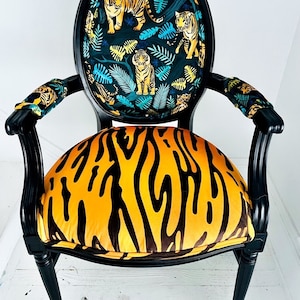 Mixed Tiger Print Armchair