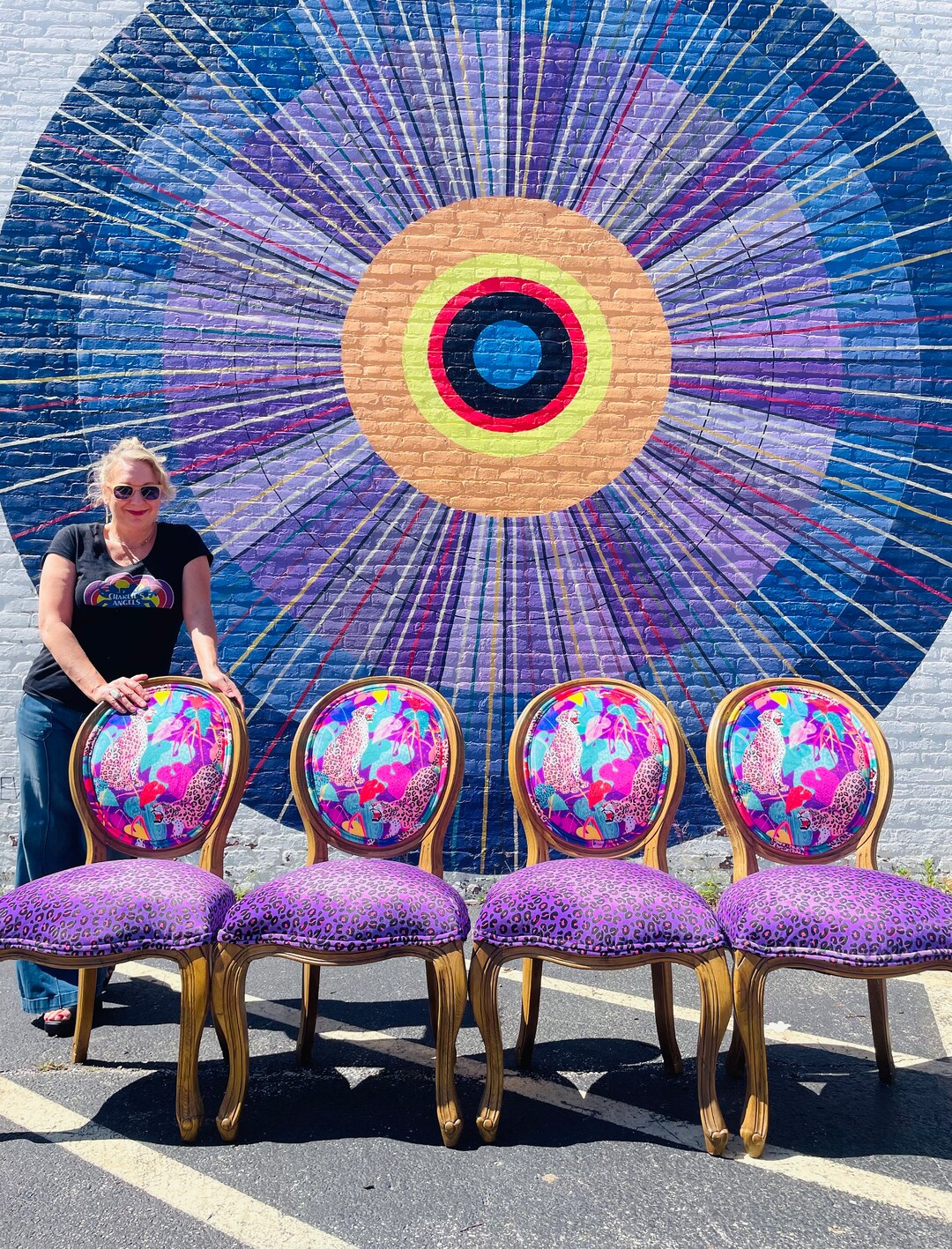 Boho Eclectic Dining Chairs Set of 4 - Etsy