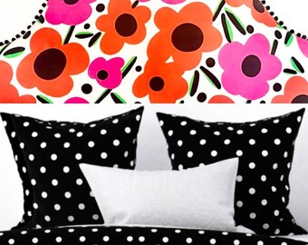 Retro Floral PomPom Headboard