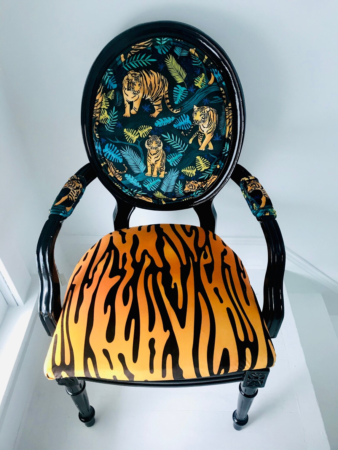 Mixed Tiger Print Armchair Etsy