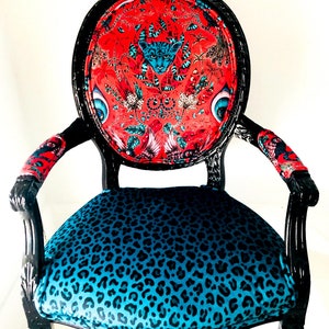 Customizable French Leopard Armchair