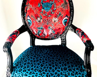 Customizable French Leopard Armchair