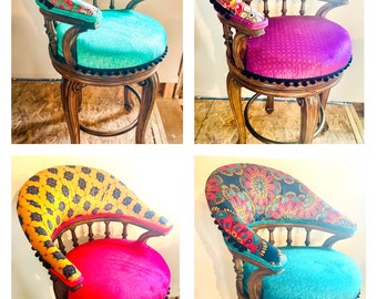 Set of 4 Moroccan-Inspired Barstools!