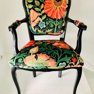 Art Nouveau French Floral Armchair