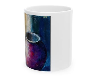 Donate Here Coffee Mug, Funny Tip Jar , Colorful Art Ceramic Mug, Unique Cup, Gift for Coffee Lover, 11oz 15oz