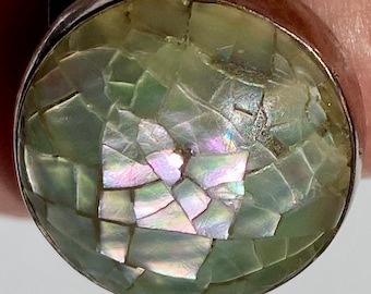 Mother of Pearl ring Handmade silver Anxiety Meditation