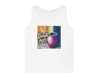 Donate Here Tank Top, Funny Unisex Cotton Tank, Graphic Sleeveless Shirt, Casual Summer Top, Gym Workout Tank