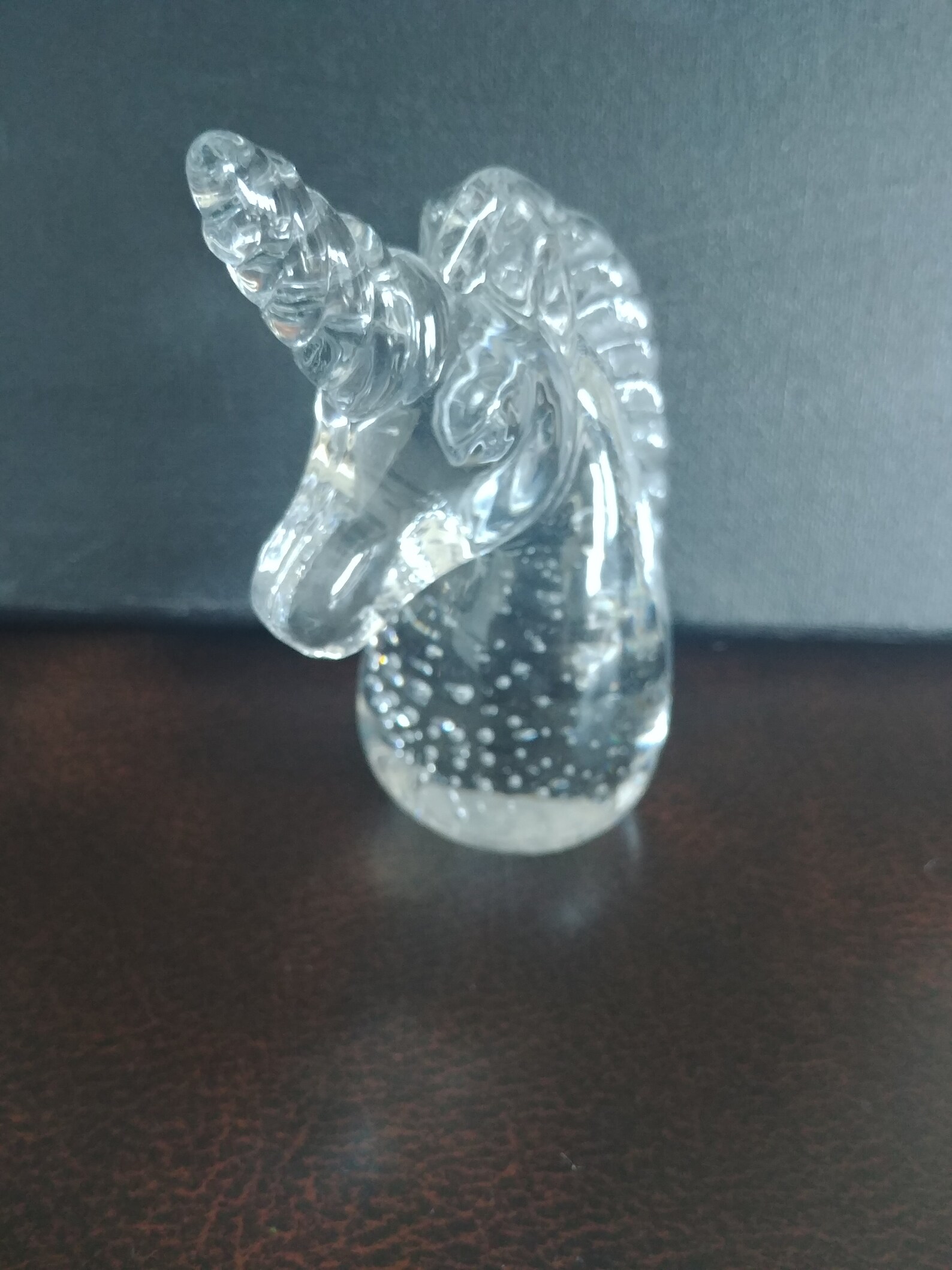 Unicorn Figurine Glass Unicorn Clear Glass Figurine Paper Etsy