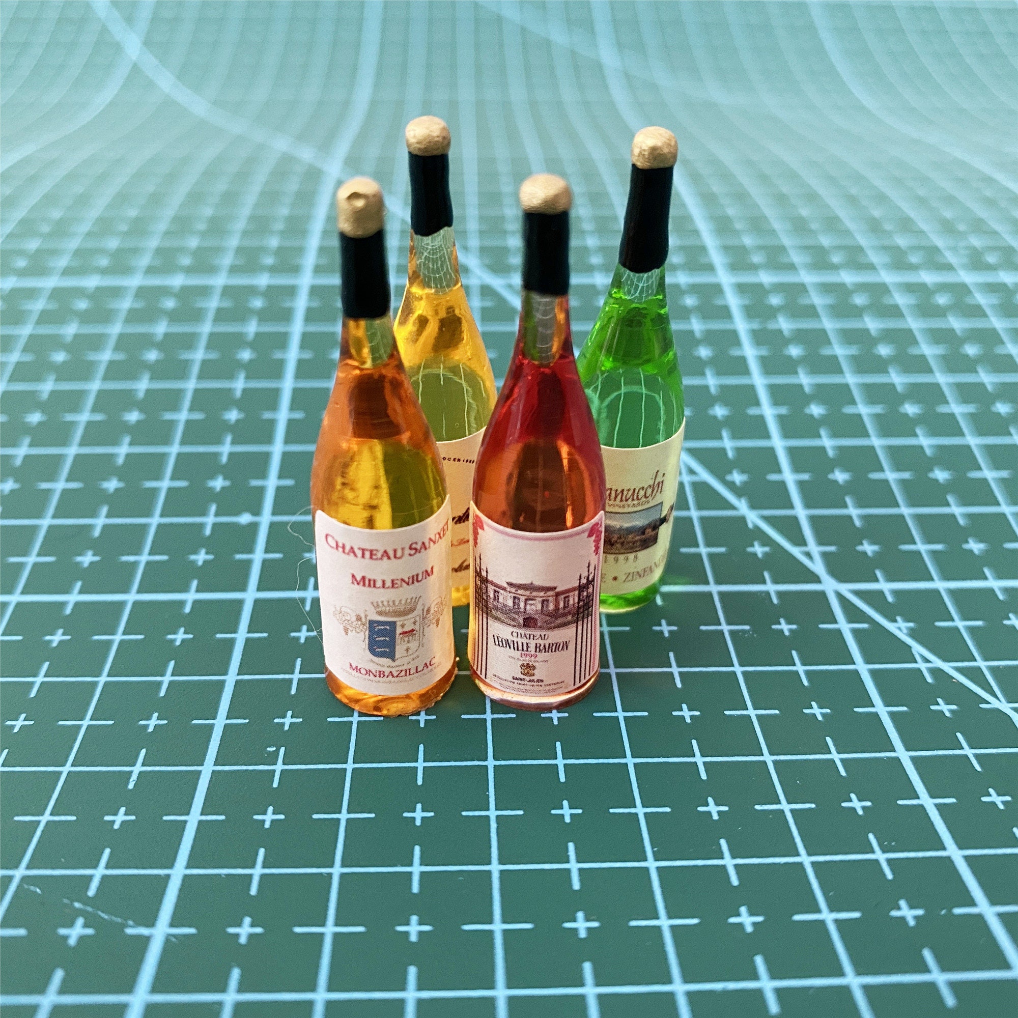 Miniature wine bottles4pcs Miniature food Miniatures Etsy
