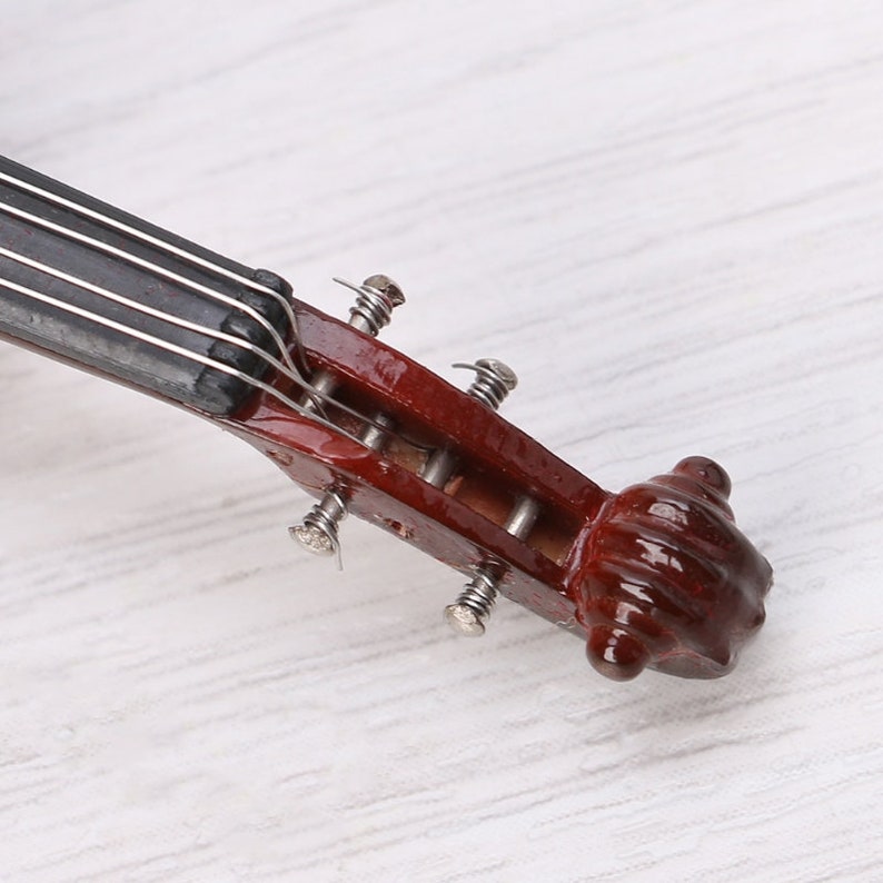 Miniature violin Miniature musical instrument Dollhouse Etsy