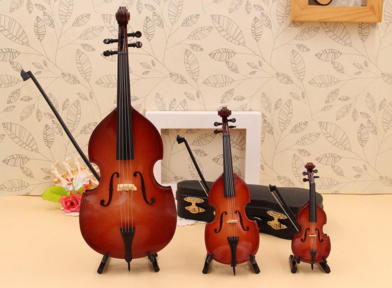 Miniature double bass cello Miniature musical instrument Etsy