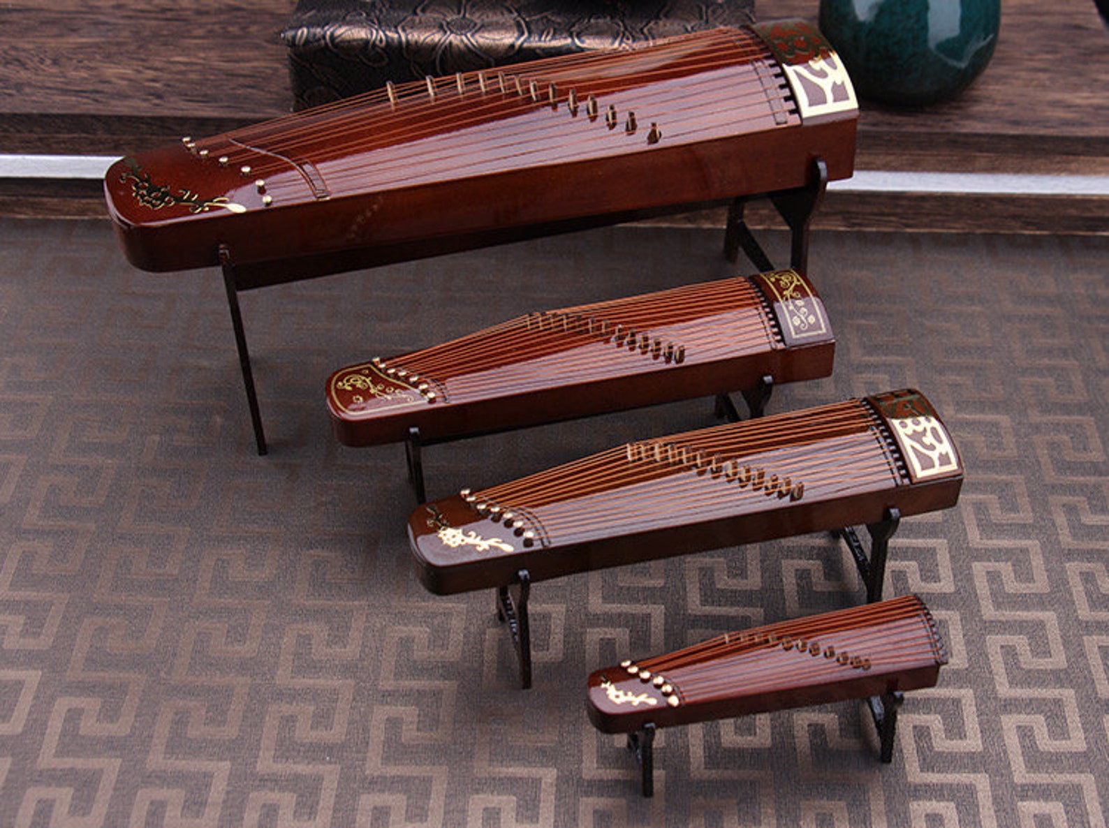 Miniature chinese zither Miniature musical instrument Etsy