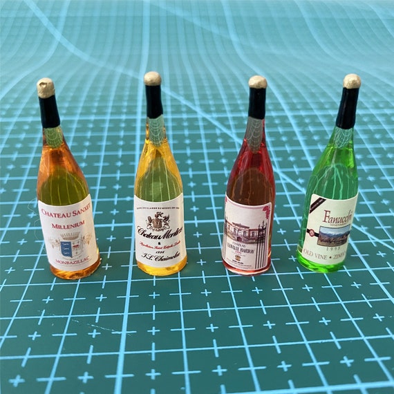 Miniature wine bottles4pcs Miniature food Miniatures Etsy