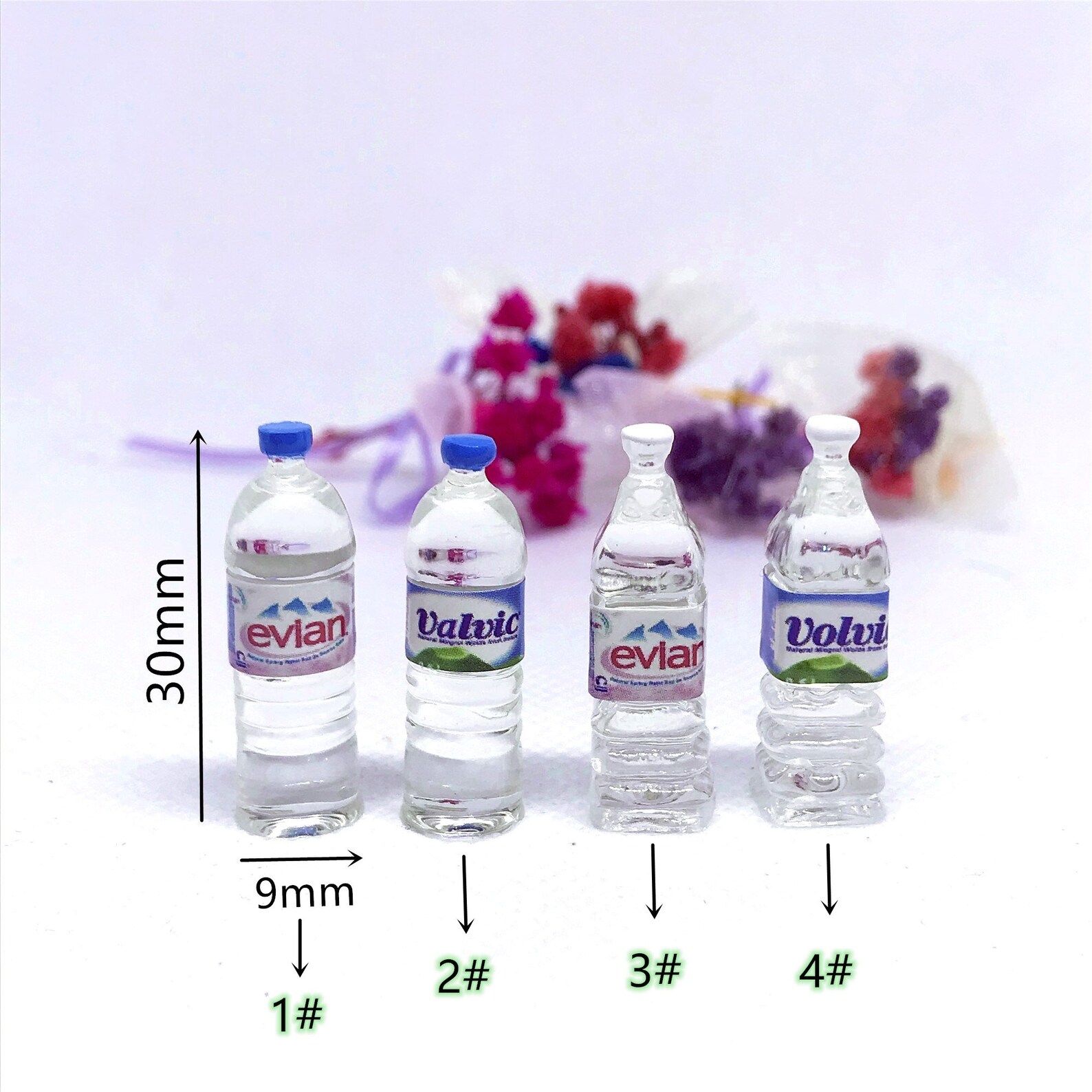 Miniature Evian mineral water4pcs Miniature Volvic purified Etsy