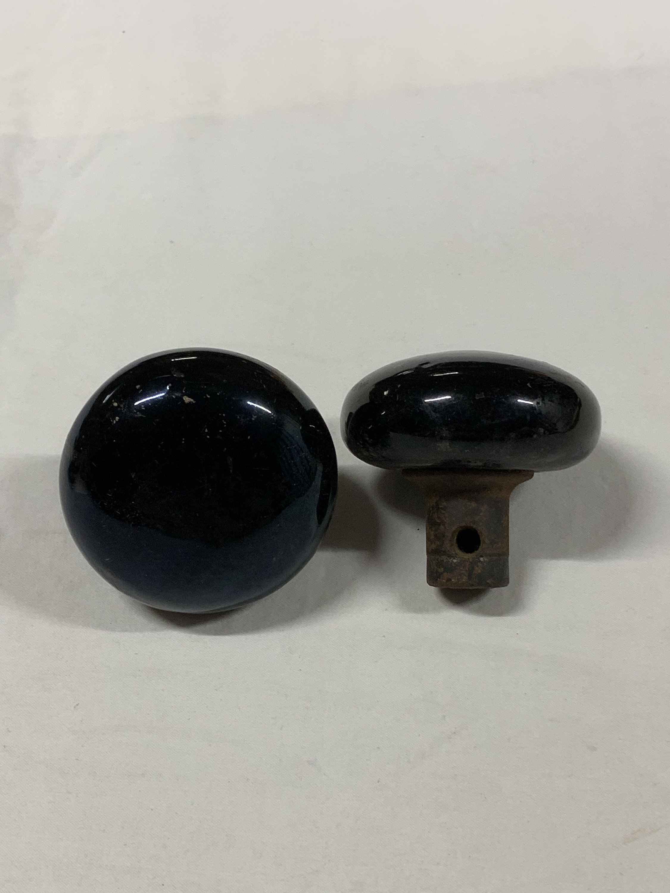 Pair of vintage black marble door knobs. Etsy