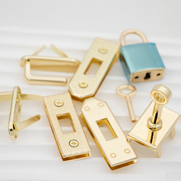 gold Luggage lock set bag accessories hardware purse Notions lock for purse bag wallet clutch making locks hardware handbag gold purse lock