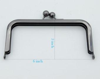 10pcs 6"*3 " glue in metal purse frame gun-metal bag frames tear kiss lock bag frame