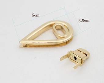 teardrop-shaped metal buckle, zinc alloy die-cast lock for women's bags, bag drip lock