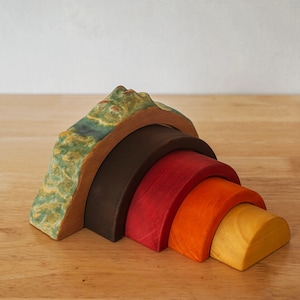 Earth Layers Stacker, Rainbow Earth Blocks Stacker, Erdschichten / Struktur Montessori Modell Spielzeug, Earth Layers Puzzle