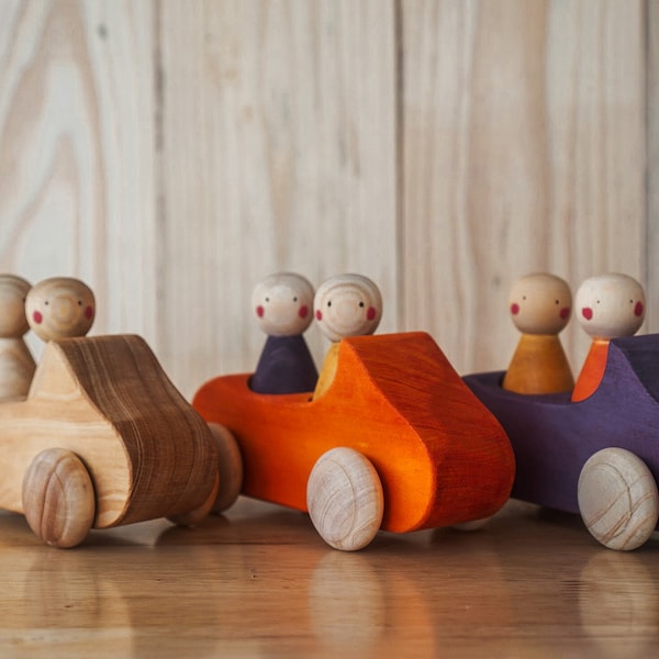 Set of 3 Wooden Toy Cars