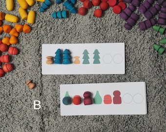 Loose Parts with Activity Play Cards, Educational Open Ended Toys