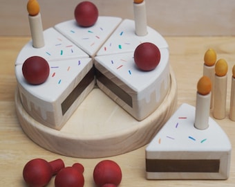 Wooden Cake Toy - Sprinkle Cake - Wooden Birthday Cake