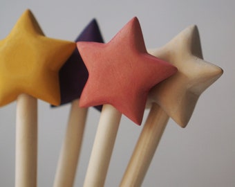 Wooden Star Wand Toy, Wooden Magic Wand Waldorf Toy