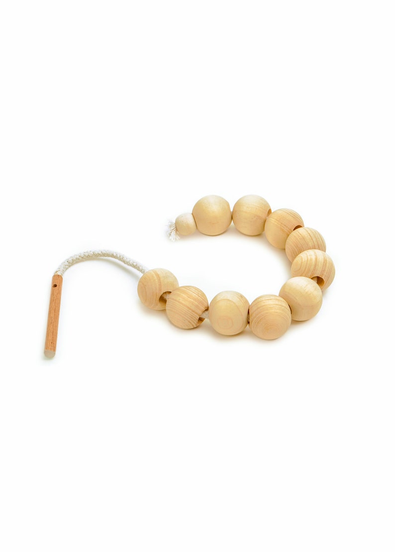 Wooden Lacing Beads Rainbow or Natural image 6