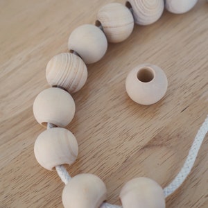 Wooden Lacing Beads Rainbow or Natural image 9