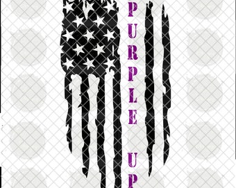Distressed American Purple Up Flag; Month of the Military Child; PNG; SVG ****4 Files Total*****